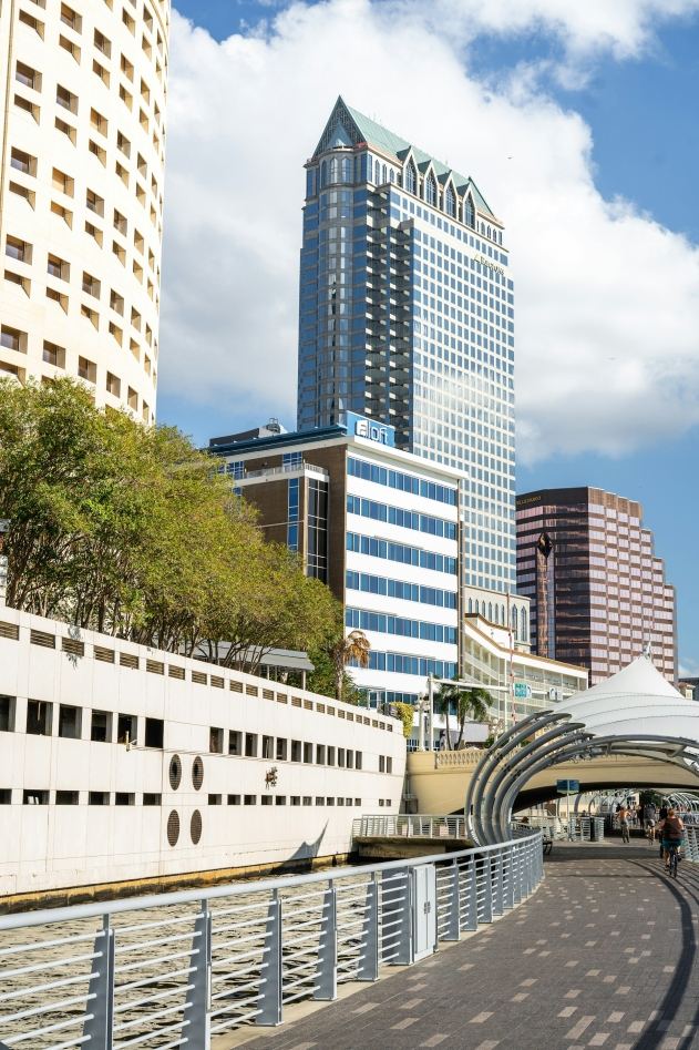 Downtown Tampa skyline along the Riverwalk